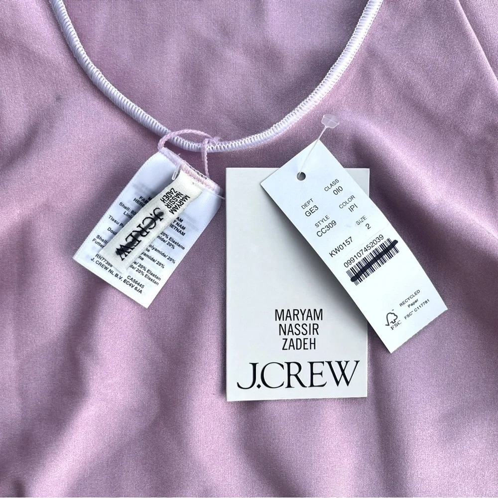NEW Maryam Nassir Zadeh x J Crew Cross-Back One Piece Swimsuit Pink Size 2 $138 - Picture 8 of 13